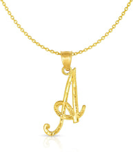 Load image into Gallery viewer, Floreo 10K Yellow Gold Charm Pendant Letter A-Z Personalized Alphabet Initial Name with optional 18 Inch Necklace
