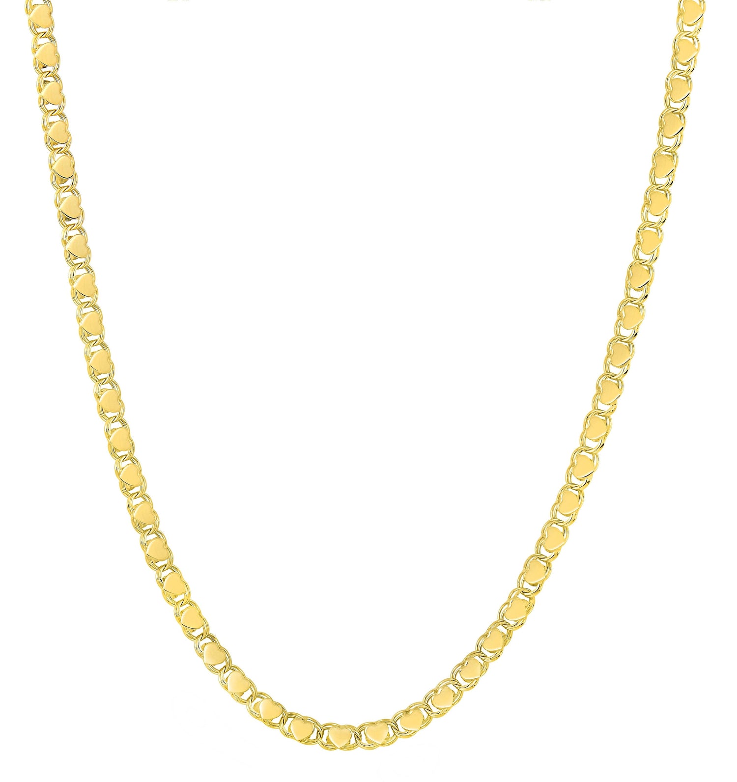 Yellow Gold Relationship Mirror Chain Necklace