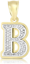Load image into Gallery viewer, Floreo 10k Yellow and White Gold 3D Alphabet Initial A-Z Pendant
