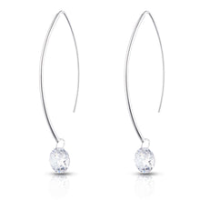 Load image into Gallery viewer, Sterling Silver Hanging Cubic Zirconia Earring
