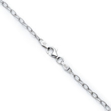 Load image into Gallery viewer, Sterling Silver Multi Color Stones on Textured Rolo Chain Necklace ,18 Inch
