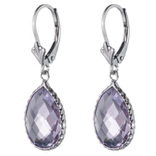 Load image into Gallery viewer, Sterling Silver Colored Stone Earring, Lever Back Closure, Pear shape, Bezel-Set
