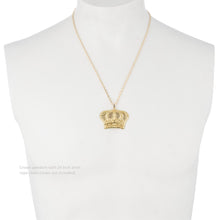 Load image into Gallery viewer, Open Big Crown Charm Pendant with Diamond Cut Design - 10k Yellow Gold
