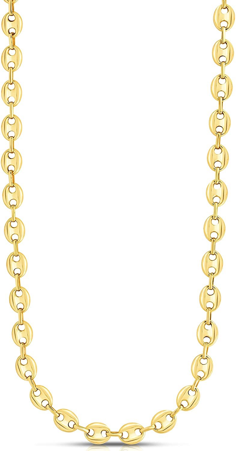 Floreo 14k Yellow Gold Puff Mariner Chain Necklace