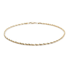 Load image into Gallery viewer, 10k Yellow Gold Solid Diamond Cut Rope Chain Bracelet and Anklet, 2.5mm
