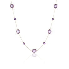 Load image into Gallery viewer, 14k Yellow Gold Necklace with Colored Gemstones Ovel and Round Shape
