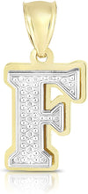Load image into Gallery viewer, Floreo 10k Yellow and White Gold 3D Alphabet Initial A-Z Pendant
