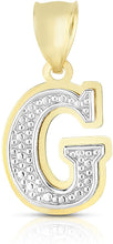 Load image into Gallery viewer, Floreo 10k Yellow and White Gold 3D Alphabet Initial A-Z Pendant
