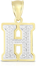 Load image into Gallery viewer, Floreo 10k Yellow and White Gold 3D Alphabet Initial A-Z Pendant
