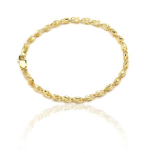 Load image into Gallery viewer, 10k Yellow Gold Turkish Rope Chain Bracelet and Anklet for Women and Men, 3.5mm
