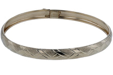 Load image into Gallery viewer, 10k Yellow Gold bangle bracelet Flexible Round with Diamond Cut Design, 0.24&quot;
