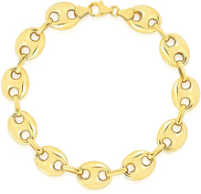 Load image into Gallery viewer, Floreo 14k Yellow Gold 11mm Puff Mariner Link Bracelet, 8.75&quot;
