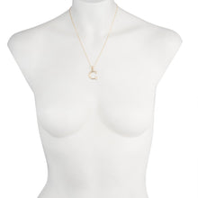Load image into Gallery viewer, Yellow Gold Letter A Initial Pendant on Mannequin

