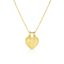 Load image into Gallery viewer, 10k Yellow Gold Best Lover Broken Heart Love Pendant Charm for Necklace
