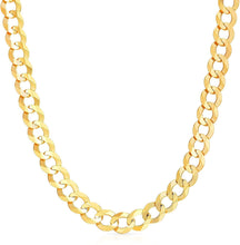 Load image into Gallery viewer, 10k Yellow Gold Mens Thick Solid Curb Cuban Link Chain Necklace, 0.4 Inch (10mm)

