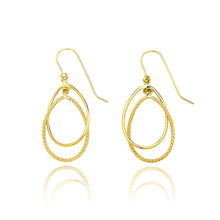 Load image into Gallery viewer, 14k Yellow Gold Diamond Cut and High Polished Double Tear Drop Earring
