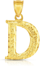 Load image into Gallery viewer, Floreo 10K Yellow Gold Extra Large Letter A-Z Alphabet Pendant with Optional Necklace, Initial Height: 1 inch
