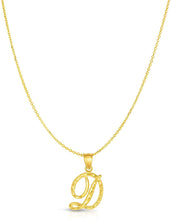 Load image into Gallery viewer, 10K Yellow Gold Charm Pendant Letter A-Z Personalized Alphabet Initial Name with optional 18 Inch Necklace
