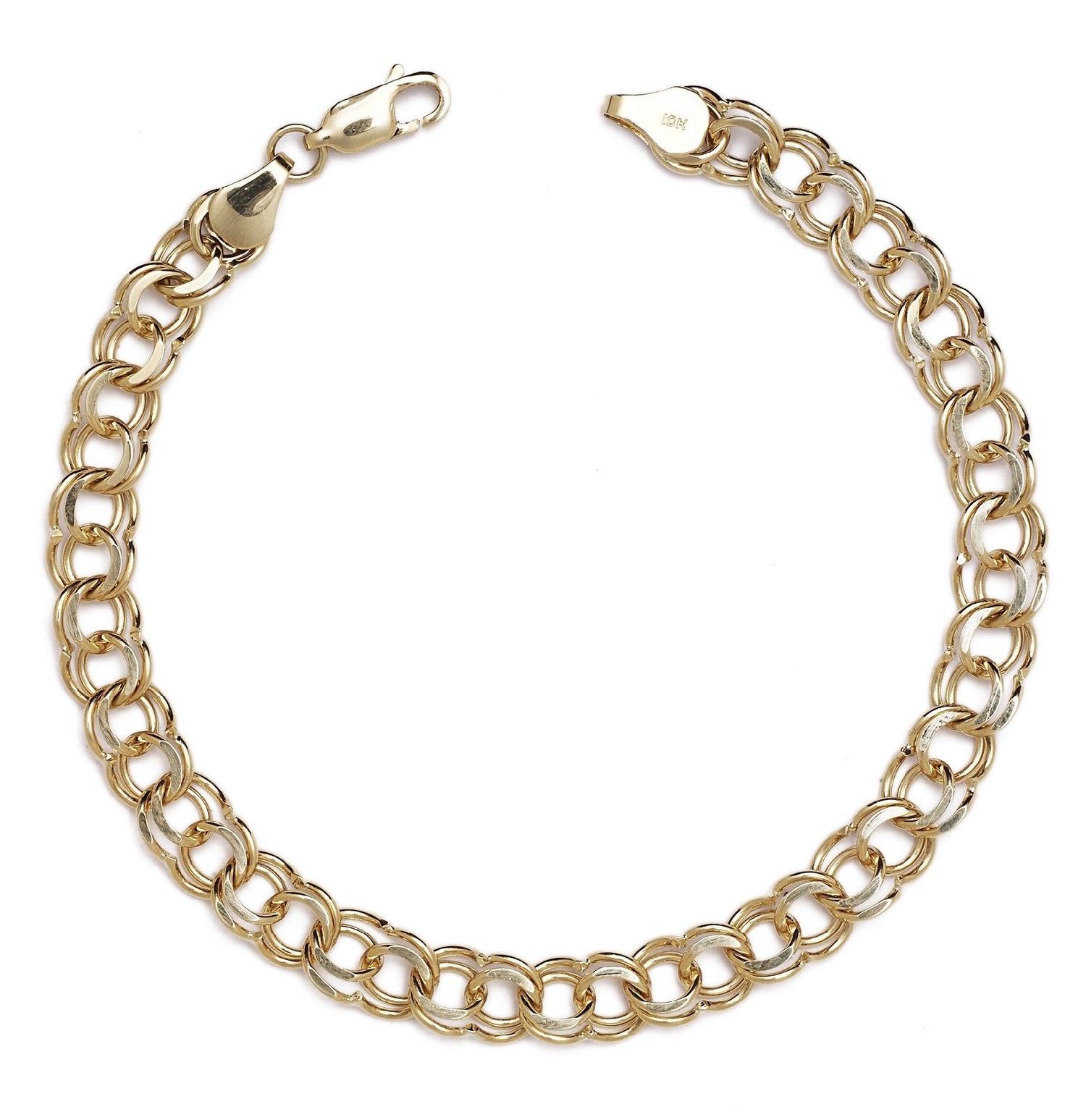 10k Yellow Gold High Polished Solid Charm Bracelet (0.26