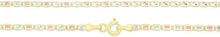 Load image into Gallery viewer, Floreo 10k Tri Color Gold Diamond Cut 2.1mm Valentino Chain Necklace
