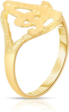 Load image into Gallery viewer, Floreo 10k Yellow Gold Cursive Personalized Alphabet Character &quot;Letter C&quot; Initial Ring for Women and Girls
