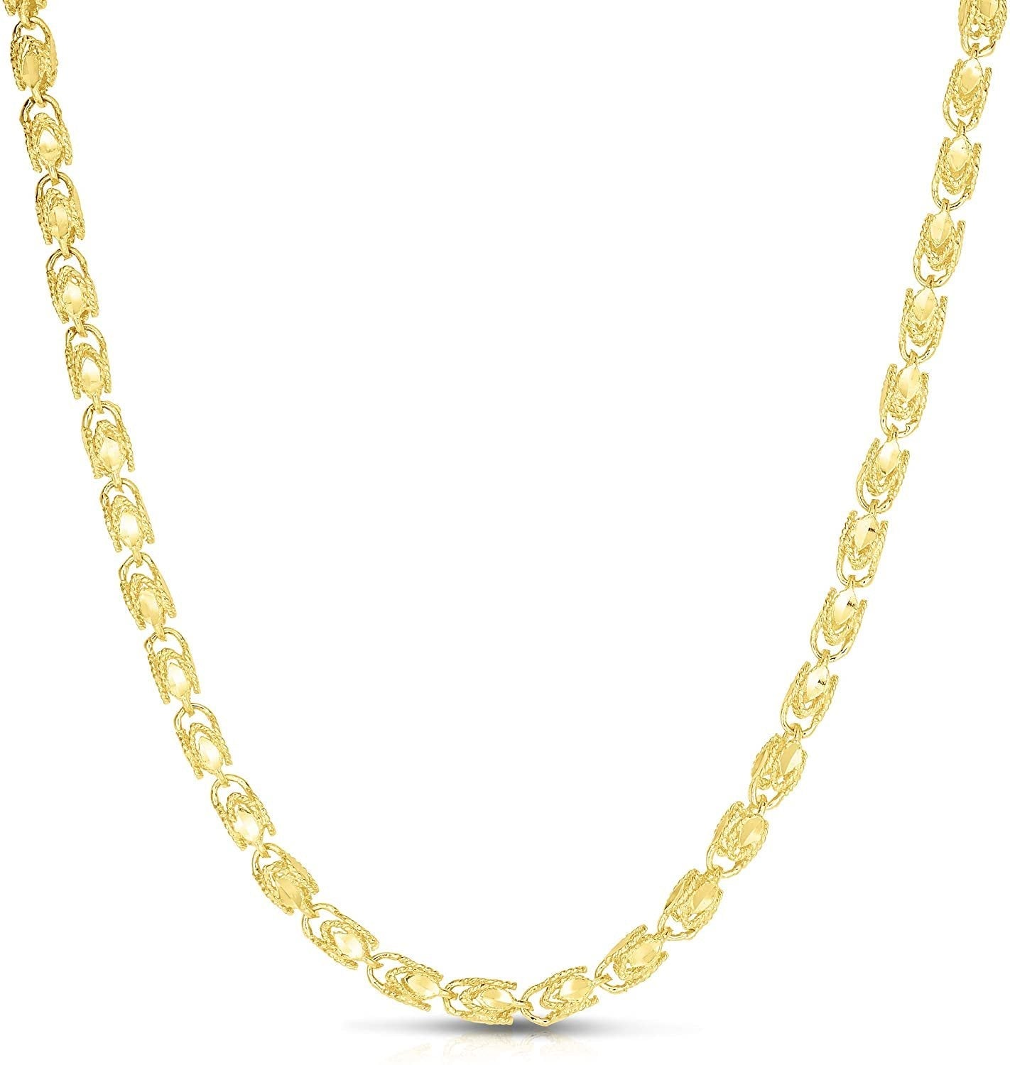 Floreo 10k Yellow Gold 3.5mm Solid Turkish Rope Chain Necklace