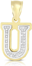 Load image into Gallery viewer, Floreo 10k Yellow and White Gold 3D Alphabet Initial A-Z Pendant
