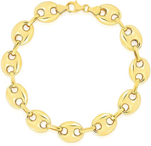 Load image into Gallery viewer, Floreo 10k Yellow Gold 11mm Puff Mariner Link Bracelet
