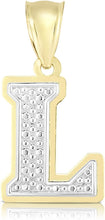 Load image into Gallery viewer, Floreo 10k Yellow and White Gold 3D Alphabet Initial A-Z Pendant
