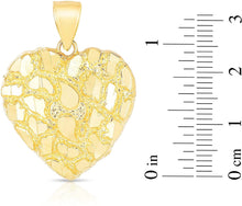 Load image into Gallery viewer, 10k Yellow Gold Nugget Heart Pendant with Optional Necklace
