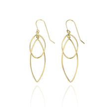 Load image into Gallery viewer, 14k Yellow Gold High Polished Pointing Oval Earring with Fish Hook in Gift Box
