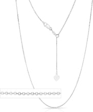 Load image into Gallery viewer, 14k Fine Gold 0.9mm Adjustable Link Cable Chain Necklace with Small Heart Charm
