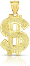 Load image into Gallery viewer, 10k Yellow Gold US Dollar Sign Pendant for Necklace
