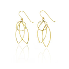 Load image into Gallery viewer, 14k Yellow Gold Pointing Oval and Circle Dangling Drop Earring in Gift Box
