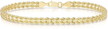 Load image into Gallery viewer, Floreo 10k Yellow Gold Double Strand Rope Chain Bracelet, 7.25”
