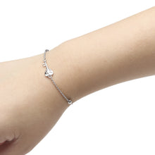 Load image into Gallery viewer, Sterling Silver Adjustable Bracelet with Heart Key and Beads, 9 Inch
