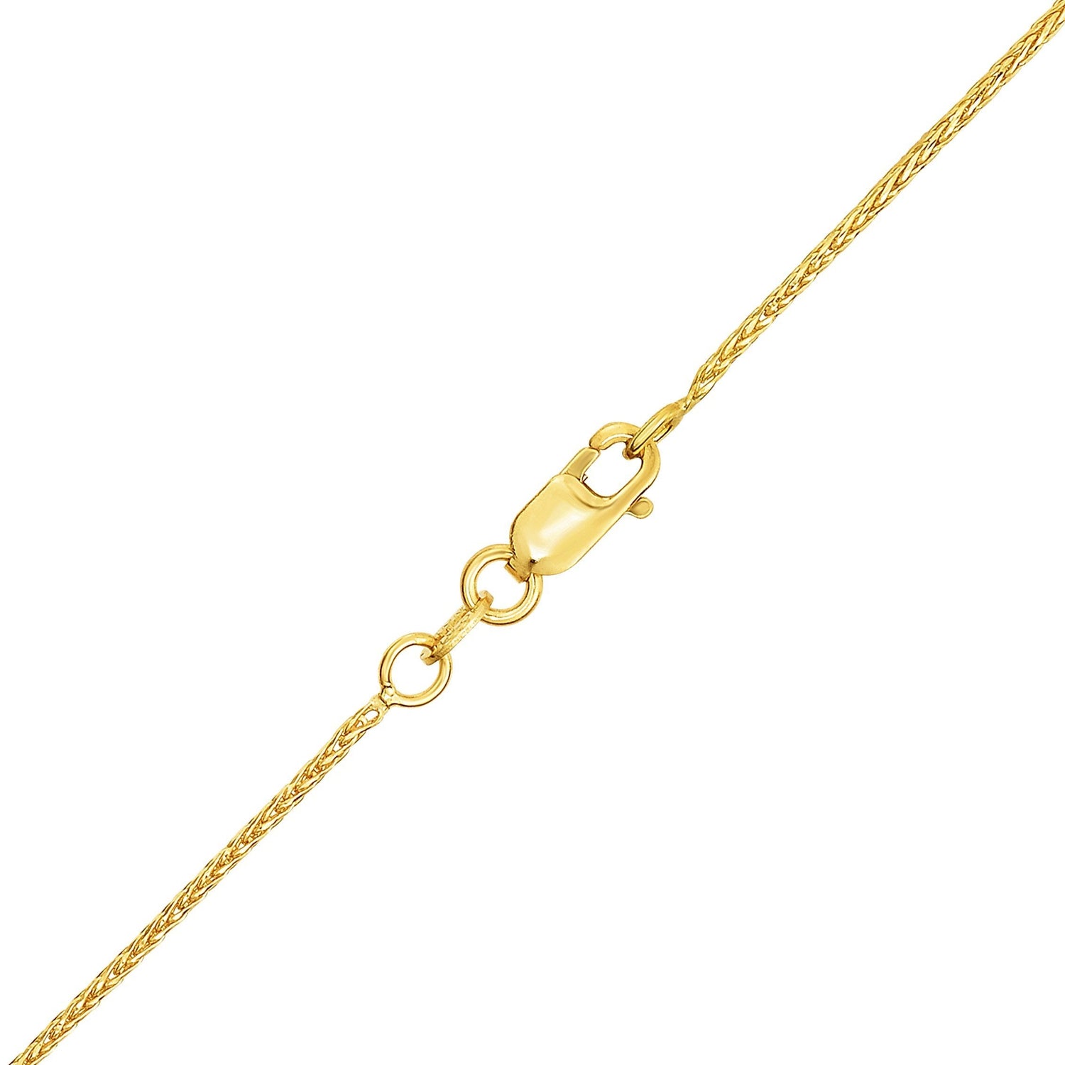 10K Fine Gold Wheat Chain Necklace, 24 Inch