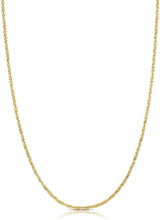 Load image into Gallery viewer, 10k Fine Gold 1.5mm Adjustable Crisscross Sparkle Chain Necklace, 22 Inch
