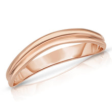Load image into Gallery viewer, Comfort Fit Curved Double Wave Thumb Ring, 3mm, 10k Fine Gold
