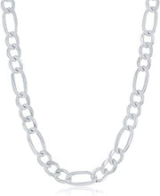 Load image into Gallery viewer, Floreo .925 Sterling Silver Solid Figaro Chain Necklace or Bracelet, Made in Italy
