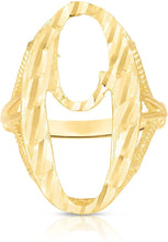 Load image into Gallery viewer, 10k Yellow Gold Extra Large Cursive A-Z Initial Ring, Sizes 4-11
