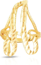 Load image into Gallery viewer, 10k Yellow Gold Extra Large Cursive A-Z Initial Ring, Sizes 4-11
