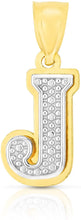 Load image into Gallery viewer, Floreo 10k Yellow and White Gold 3D Alphabet Initial A-Z Pendant
