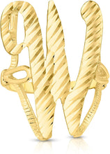 Load image into Gallery viewer, 10k Yellow Gold Extra Large Cursive A-Z Initial Ring, Sizes 4-11
