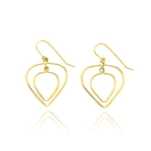 Load image into Gallery viewer, 14k Yellow Gold Double Heart Love Drop Earring in with Fish Hook in Gift Box
