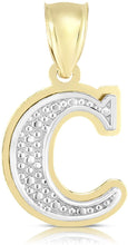 Load image into Gallery viewer, Floreo 10k Yellow and White Gold 3D Alphabet Initial A-Z Pendant
