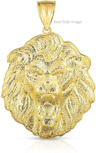 Load image into Gallery viewer, Floreo 10k Two Tone Gold Lion Head Pendant Lion Face Charm for Men
