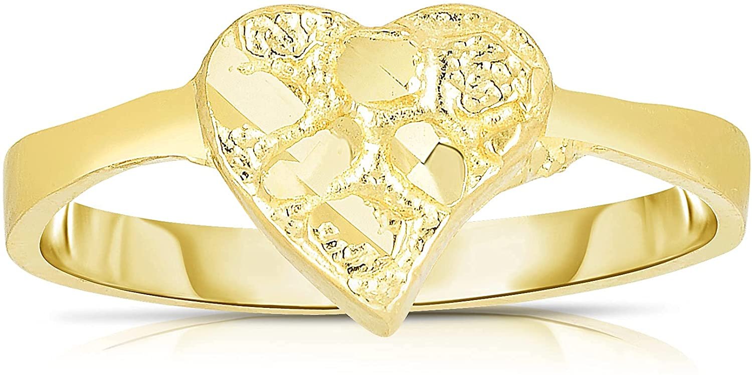 10k Yellow Gold Extra Small Heart Nugget Ring