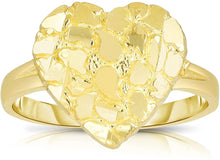 Load image into Gallery viewer, 10k Yellow Gold Small or Large Heart Nugget Ring
