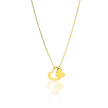 Load image into Gallery viewer, 14k Yellow Gold 16 - 18 inch Extendable Double Heart Love Charm Pendant Necklace
